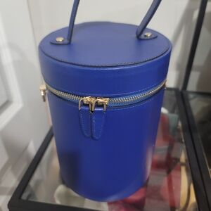 Elegant Blue Cylinder Handbag